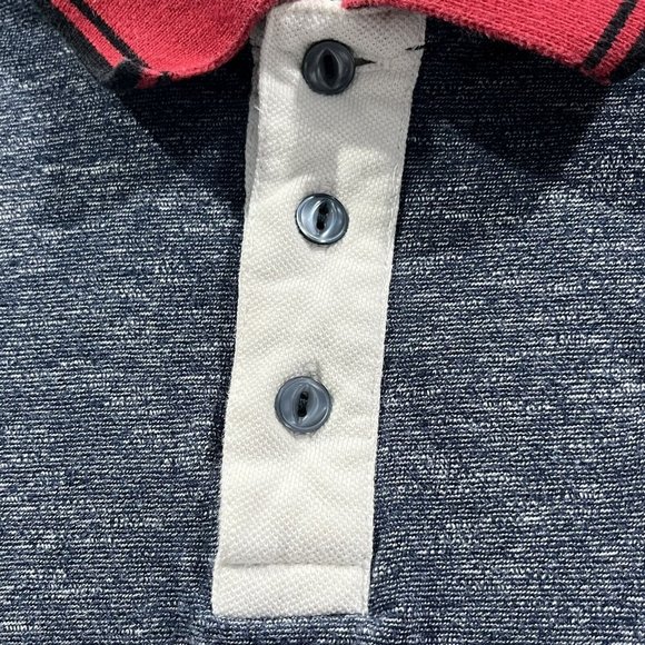 Raging Bull Red White Blue Polo Shirt Yon Andre Rugby Women Size XS - Picture 4 of 15